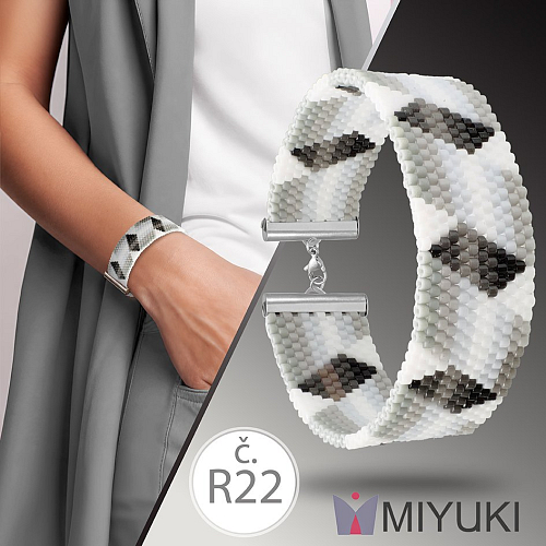 Korálková stavebnice  Náramku z korálků Miyuki. Náramek ozn. 3D DIY color no. R22