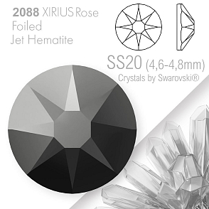 SWAROVSKI  XIRIUS Rose 2088 Foiled. Barva Jet Hematite velikost SS20 (4,6-4,8mm). Balení 15Ks.