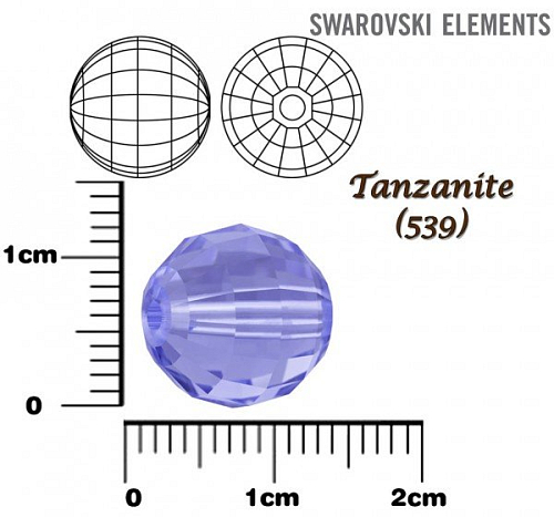 SWAROVSKI ELEMENTS Chessboard BEAD 5005 barva TANZANITE (539) velikost 12mm.