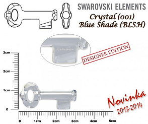 SWAROVSKI KEY to the Forest 6918 ( podpis YOKO ONO) barva Crystal BLUE SHADE velikost 30mm.
