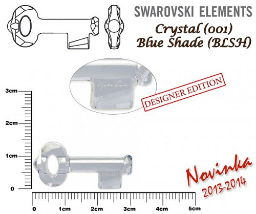 SWAROVSKI KEY to the Forest 6918 ( podpis YOKO ONO) barva Crystal BLUE SHADE velikost 30mm.