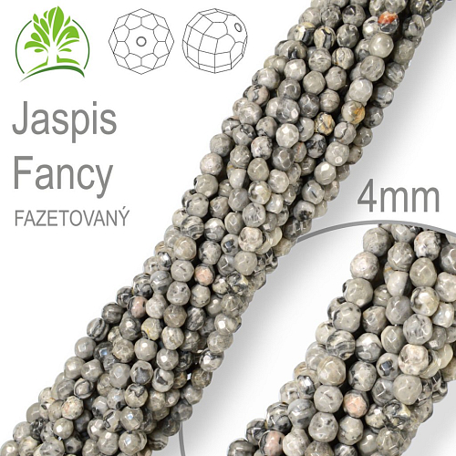 Korálky z minerálů Jaspis Fancy Fazetovaný přírodní polodrahokam. Velikost pr.4mm. Balení 95Ks. 