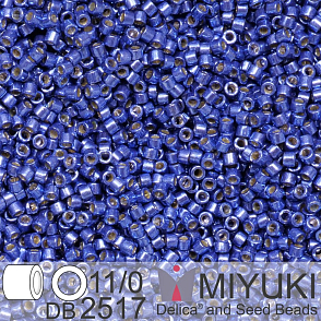 Korálky Miyuki Delica 11/0. Barva Duracoat Galvanized Mermaid Blue DB2517. Balení 5g.