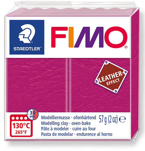 FIMO LEATHER efekt barva MALINOVÁ č.229 balení  57g