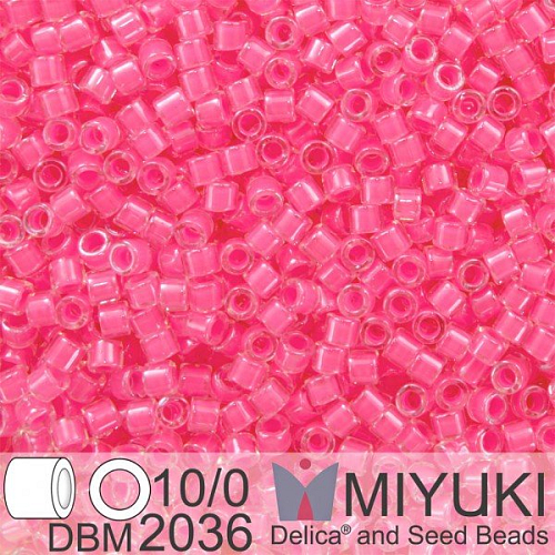 Korálky Miyuki Delica 10/0. Barva Luminous Cotton Candy DBM2036. Balení 5g.