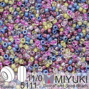 Korálky Miyuki Round 11/0. Barva Flower Field Mix 5111. Balení 5g.