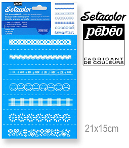 Šablona Pebeo pro použití s barvami Setacolor ozn. STUŽKOVÉ VZORY formát A5