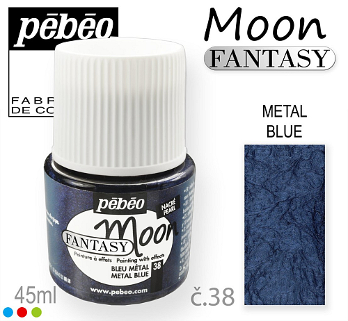Barva na Šperky MOON Fantasy Pébéo . barva č. 38 METAL BLUE. Balení 45ml. 