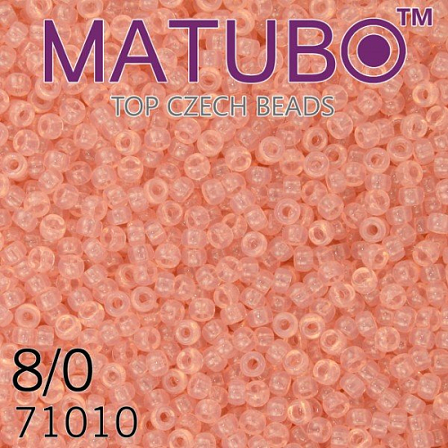 Korálky MATUBO™ mačkané rokajlové korálky. Velikost 8/0 (3,1mm). Barva 71010 RŮŽE OPÁL . Balení 10g.