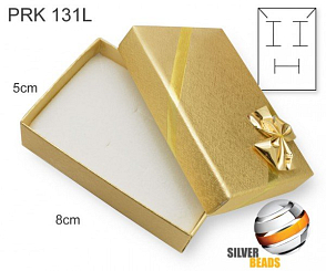 Krabička na šperky. Materiál papír + okrasná stužka. Ozn. PRK 131L. Barva ZLATÁ.