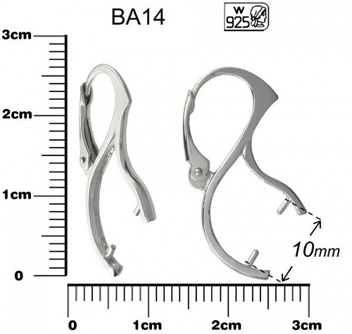 NÁUŠNICE ozn. BA 14. Materiál STŘÍBRO AG925.váha 0,96g.