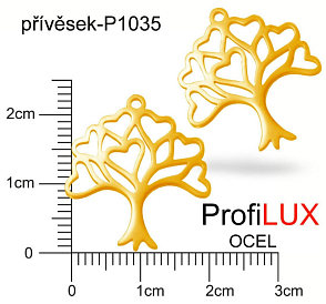 Přívěsek Chirurgická Ocel ozn-P1035 STROM života velikost 23x21mm. Barva POZLACENO. Řada přívěsků ProfiLUX