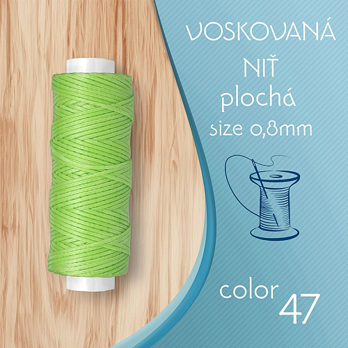 Voskovaná nit 0,8mm PLOCHÁ cívka 30m barva č.47 Pine-flower color