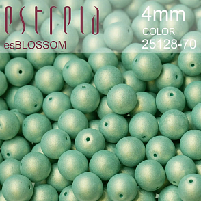 Korálky esBLOSSOM voskované tvar kulatý. Velikost 4mm. Barva 25128-70 (zel. smaragdová+listr). Balení 31ks na návleku. 