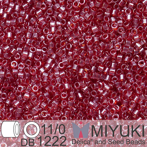 Korálky Miyuki Delica 11/0. Barva Tr Dk Cranberry Luster DB1222. Balení 5g