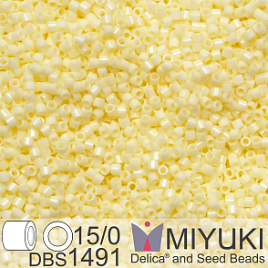 Korálky Miyuki Delica 15/0. Barva DBS 1491 Opaque Pale Yellow. Balení 2g.