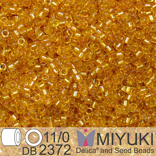 Korálky Miyuki Delica 11/0. Barva Inside Dyed Marigold  DB2372. Balení 5g.