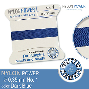 NYLON Power velmi pevná nit GRIFFIN síla nitě 0,35mm barva Dark Blue