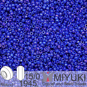 Korálky Miyuki Round 15/0. Barva 1945 Op Cobalt Luster. Balení 5g