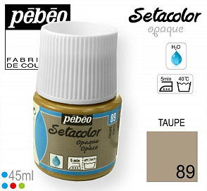 Barva na Textil SETACOLOR OPAQUE Pebeo. barva č. 89 TAUPE. Balení 45ml.