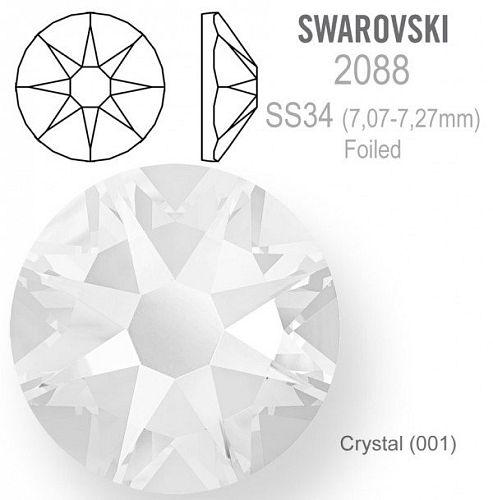 SWAROVSKI 2088 XIRIUS FOILED velikost SS34 barva Crystal