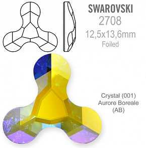 Swarovski 2708 Molecule FB Foiled velikost 12,5x13,6mm. Barva Crystal Aurore Boreale 