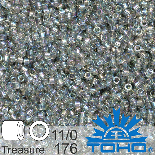 Korálky TOHO tvar TREASURE (válcové). Velikost 11/0. Barva č. 176-Trans-Rainbow Black Diamond . Balení 5g.