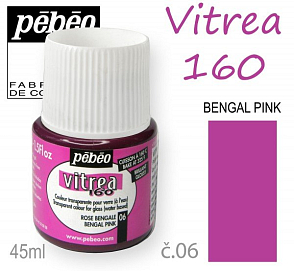 Barva na sklo VITREA 160- vypalovací č.06 RŮŽOVÁ Bengal objem 45ml.