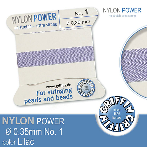 NYLON Power velmi pevná nit GRIFFIN síla nitě 0,35mm barva Lilac