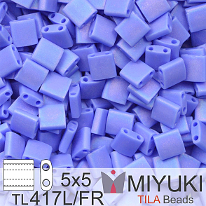 Korálky MIYUKI tvar TILA BEADS velikost 5x5mm. Barva TL 417L/FR Matte Opaque Periwinkle AB. Balení 5g.