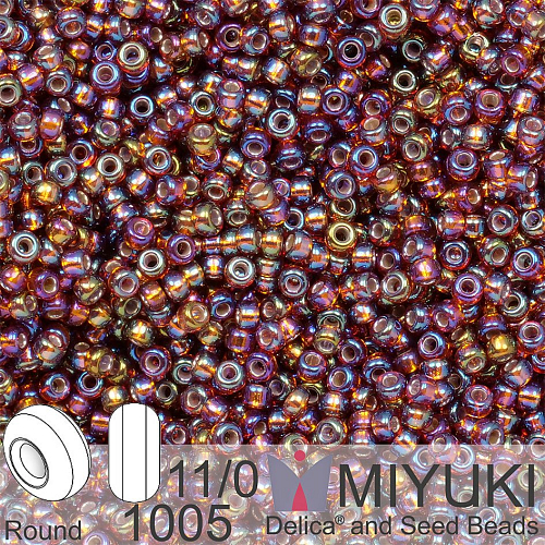 Korálky Miyuki Round 11/0. Barva 1005 S/L Dk Topaz AB . Balení 5g.