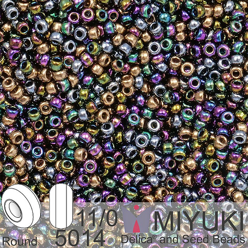 Korálky Miyuki Round 11/0. Barva Metallic Rain Mix 5014. Balení 5g.