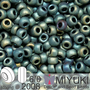 Korálky Miyuki MIX Round 6/0. Barva 2008 Matte Metallic Patina Iris. Balení 5g