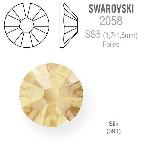 SWAROVSKI 2058 XILION FOILED velikost SS5 barva SILK