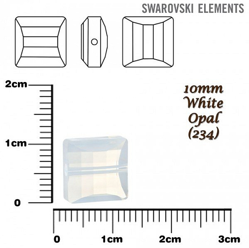 SWAROVSKI Stairway BEAD 5624 barva CRYSTAL WHITE OPAL velikost 10mm.
