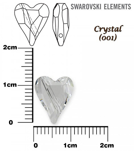 SWAROVSKI KORÁLKY 5743 Heart Bead barva CRYSTAL velikost 12mm.
