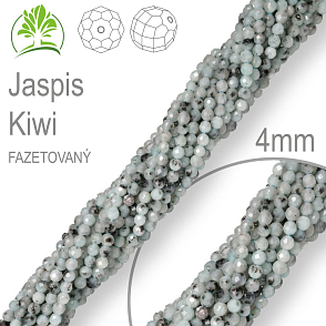 Korálky z minerálů Jaspis Kiwi Fazetovaný přírodní polodrahokam. Velikost pr.4mm. Balení 95Ks