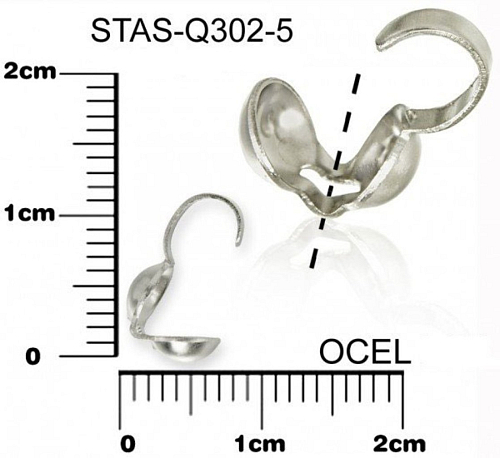 Kalota s háčkem CHIRURGICKÁ OCEL ozn.-STAS-Q302-5. velikost 8,0x4mm