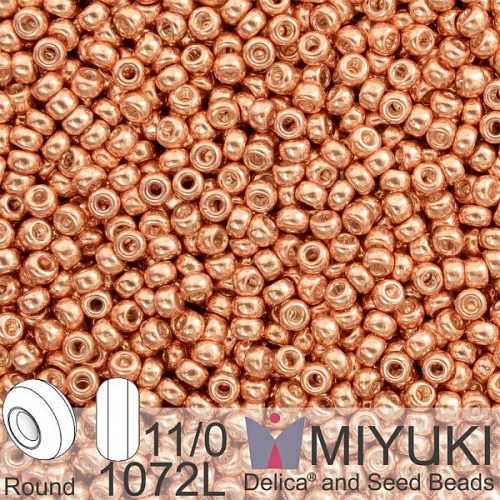 Korálky Miyuki Round 11/0. Barva 1072L Galv Apricot Gold . Balení 5g.