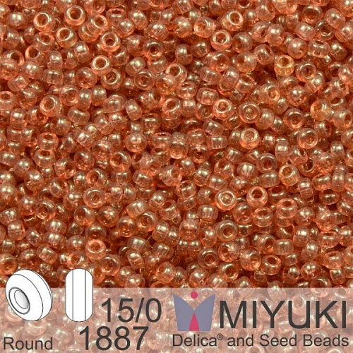 Korálky Miyuki Round 15/0. Barva 1887 Apricot Topaz Gold Luster . Balení 5g