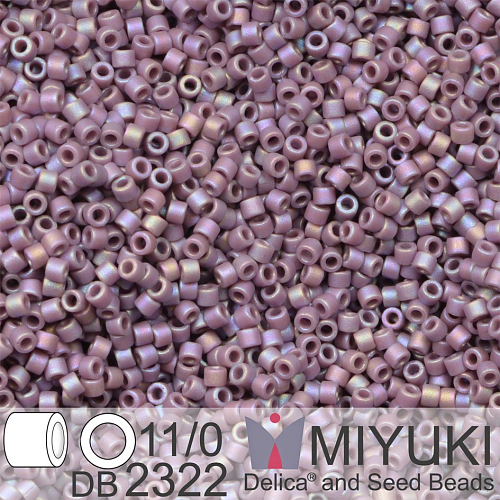 Korálky Miyuki Delica 11/0. Barva Matte Opaque Glazed Sea Lavender AB DB2322. Balení 5g