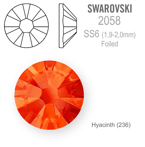 SWAROVSKI FOILED velikost SS6 barva HYACINTH
