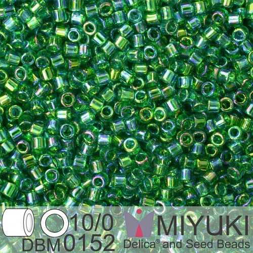 Korálky Miyuki Delica 10/0. Barva Tr Green AB DBM0152. Balení 5g.
