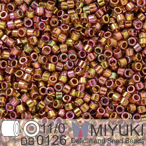 Korálky Miyuki Delica 11/0. Barva Cinnamon Rainbow Gold Luster  DB0126. Balení 5g