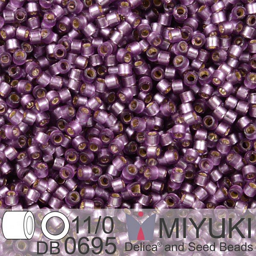 Korálky Miyuki Delica 11/0. Barva Dyed SF S/L Mulberry DB0695. Balení 5g.