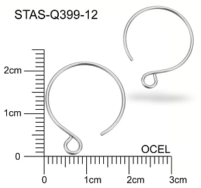 Náušnice drátěná kruhová CHIRURGICKÁ OCEL ozn.-STAS-Q399 12