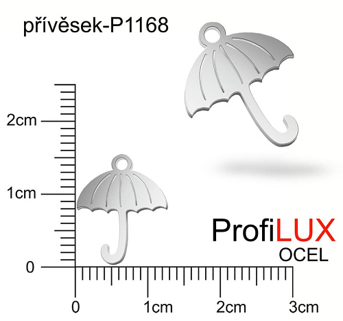 Přívěsek Chirurgická Ocel ozn-P1168 DEŠTNÍK velikost 13x16mm tl.1.0mm. Velikost otvoru pr. 1,5mm. Řada přívěsků ProfiLUX. 