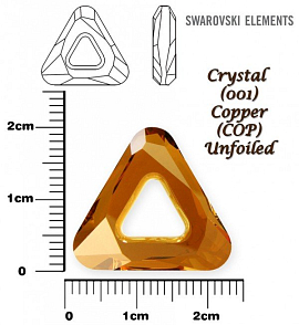SWAROVSKI ELEMENTS Cosmic Triangle 4737 barva CRYSTAL (001) COPPER (COP) velikost 20mm. 