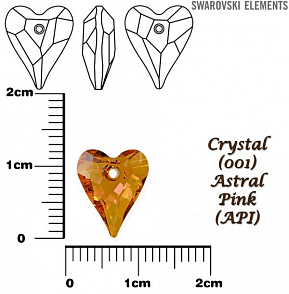 SWAROVSKI Wild Heart Pendant barva CRYSTAL ASTRAL PINK velikost 12mm