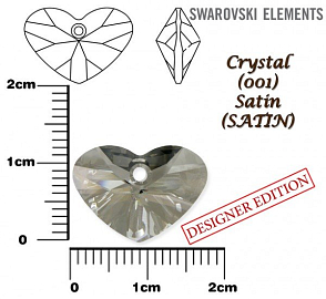 SWAROVSKI 6260 Crazy 4 U Heart barva CRYSTAL SATIN velikost 17mm.